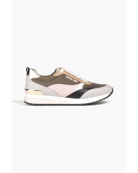 allie leather sneaker michael kors|Allie Leather and Canvas Sneaker .